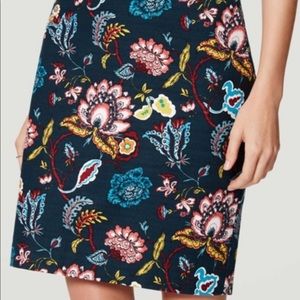 Loft Blue Garden Floral Pencil Skirt